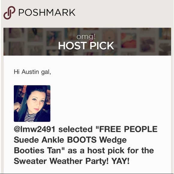 FREE PEOPLE Suede Ankle BOOTS Wedge Booties Tan - Picture 7 of 7